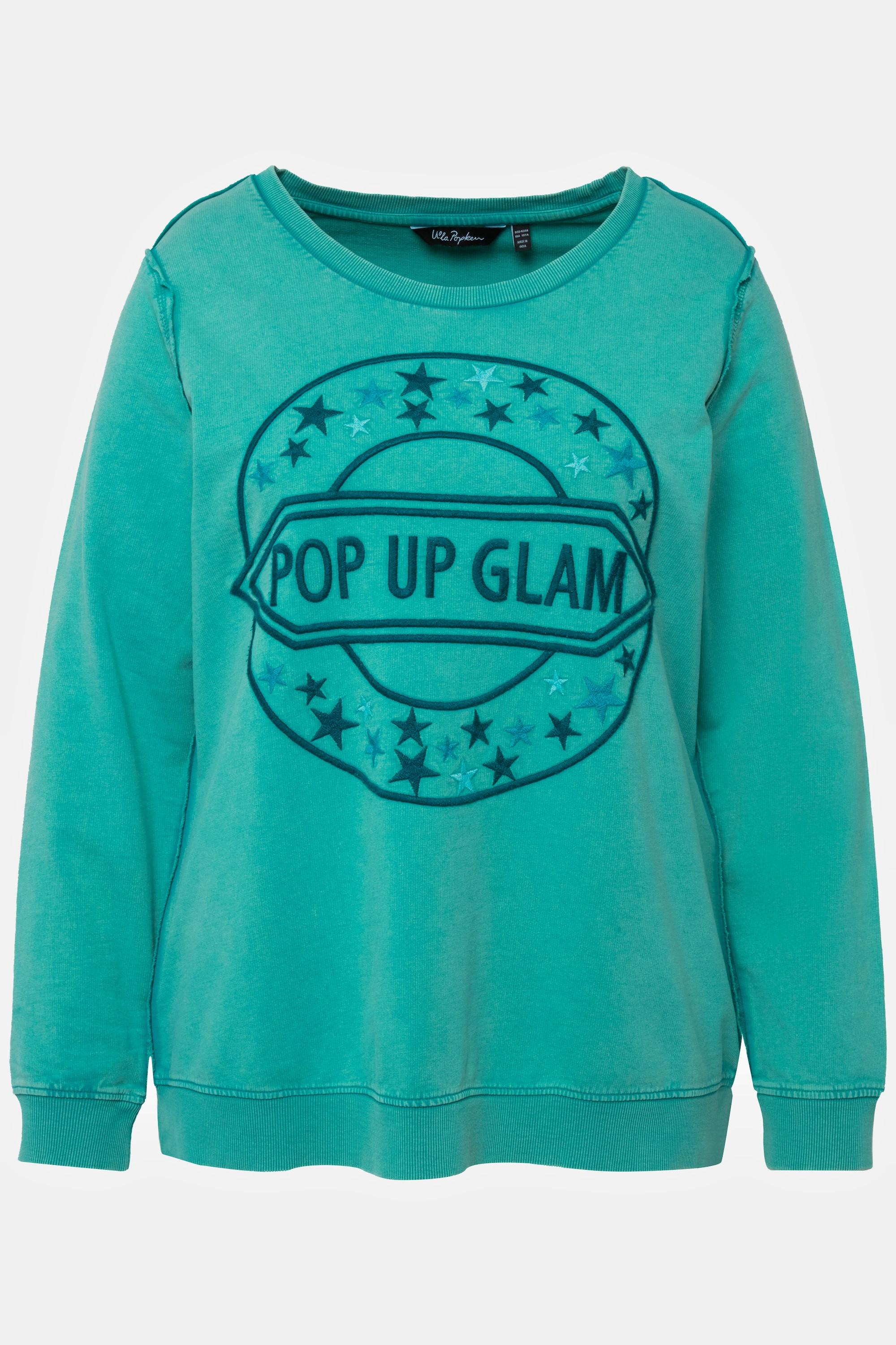 Ulla Popken  Sweatshirt, Statement-Stickerei, Rundhals, Langarm 