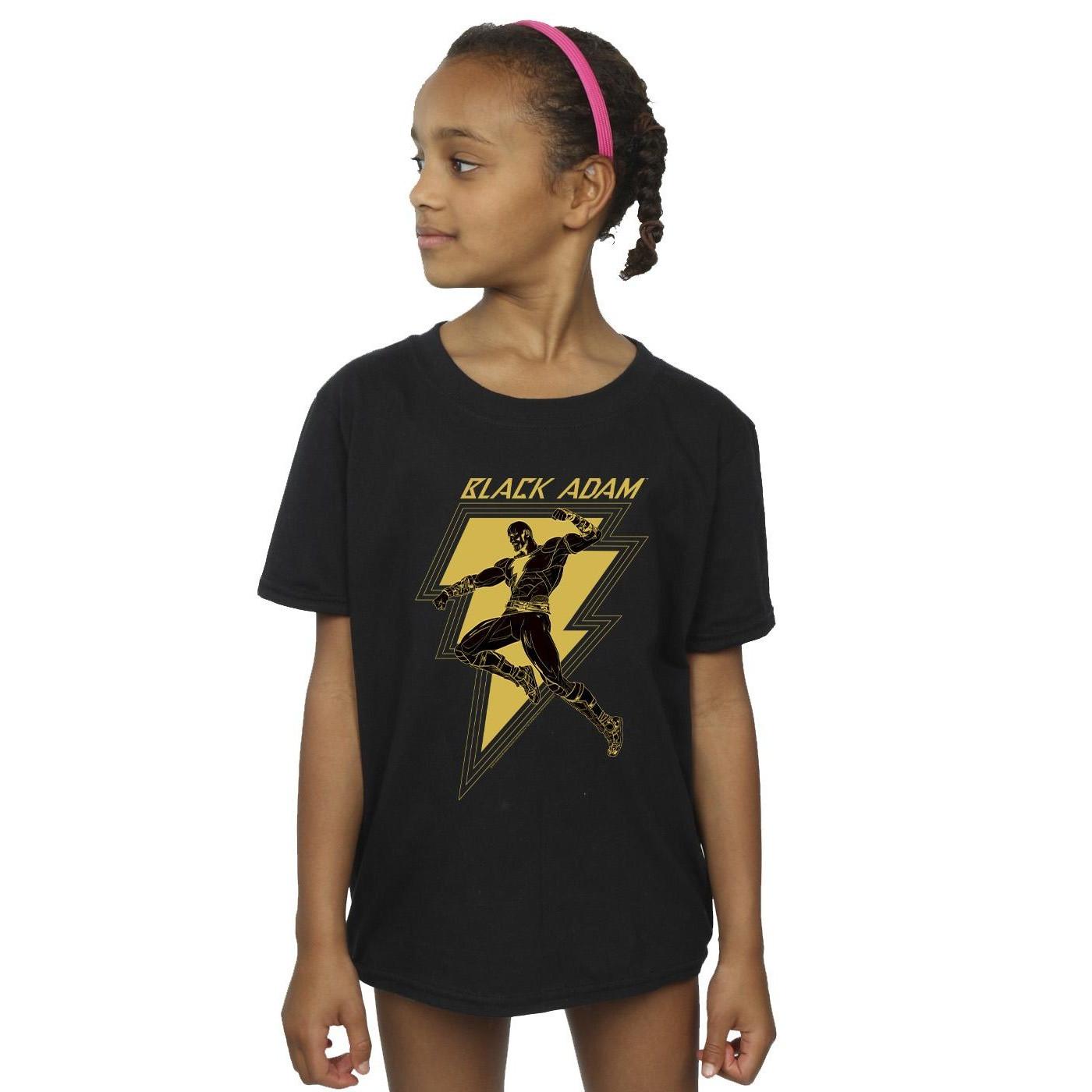 DC COMICS  Tshirt BLACK ADAM GOLDEN BOLT CHEST 