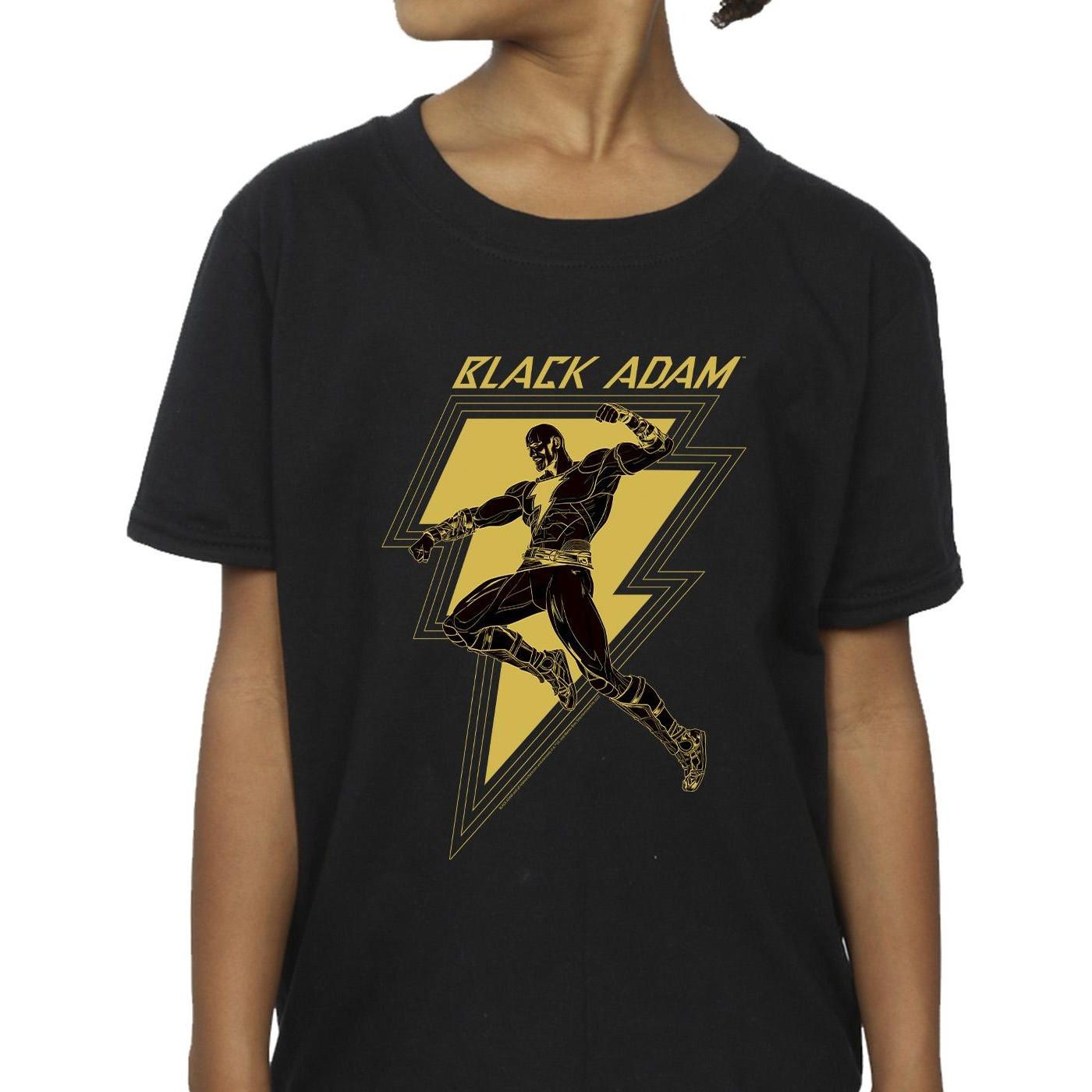 DC COMICS  Black Adam Golden Bolt Chest TShirt 