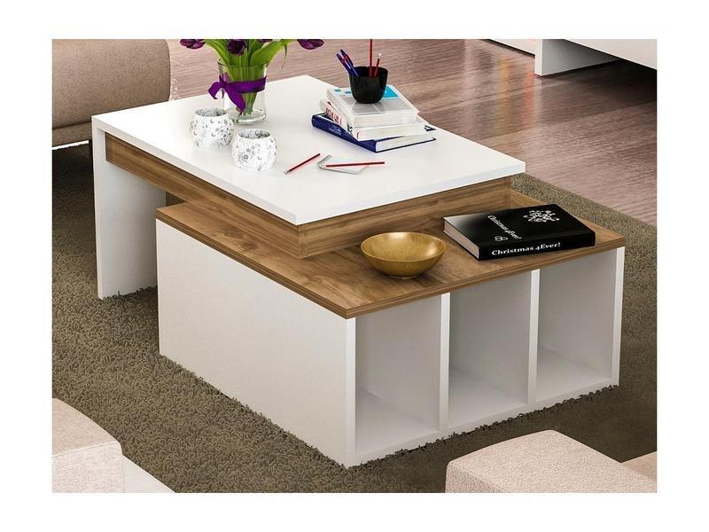 Vente-unique Table basse 3 niches Naturel FANIMI  