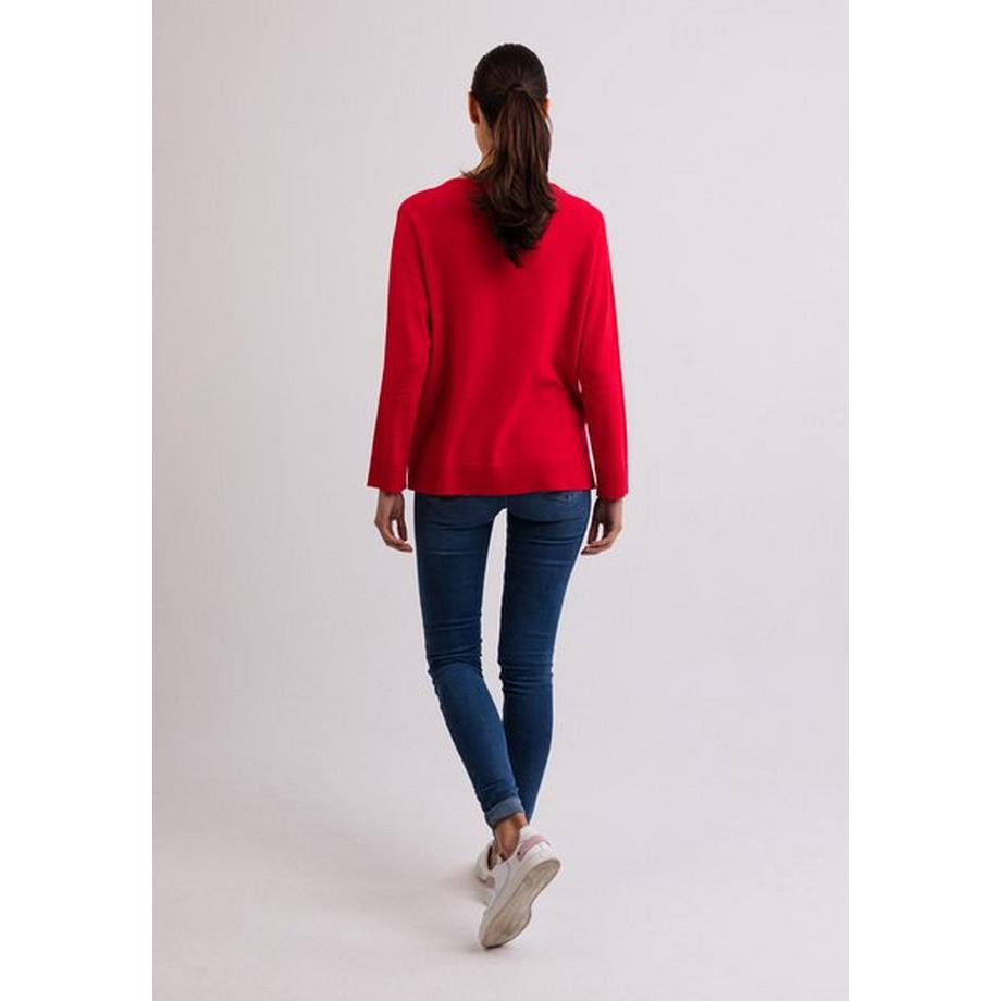 CASH-MERE.CH Kaschmir Rundhals Pullover mit Seitenschlitzen  