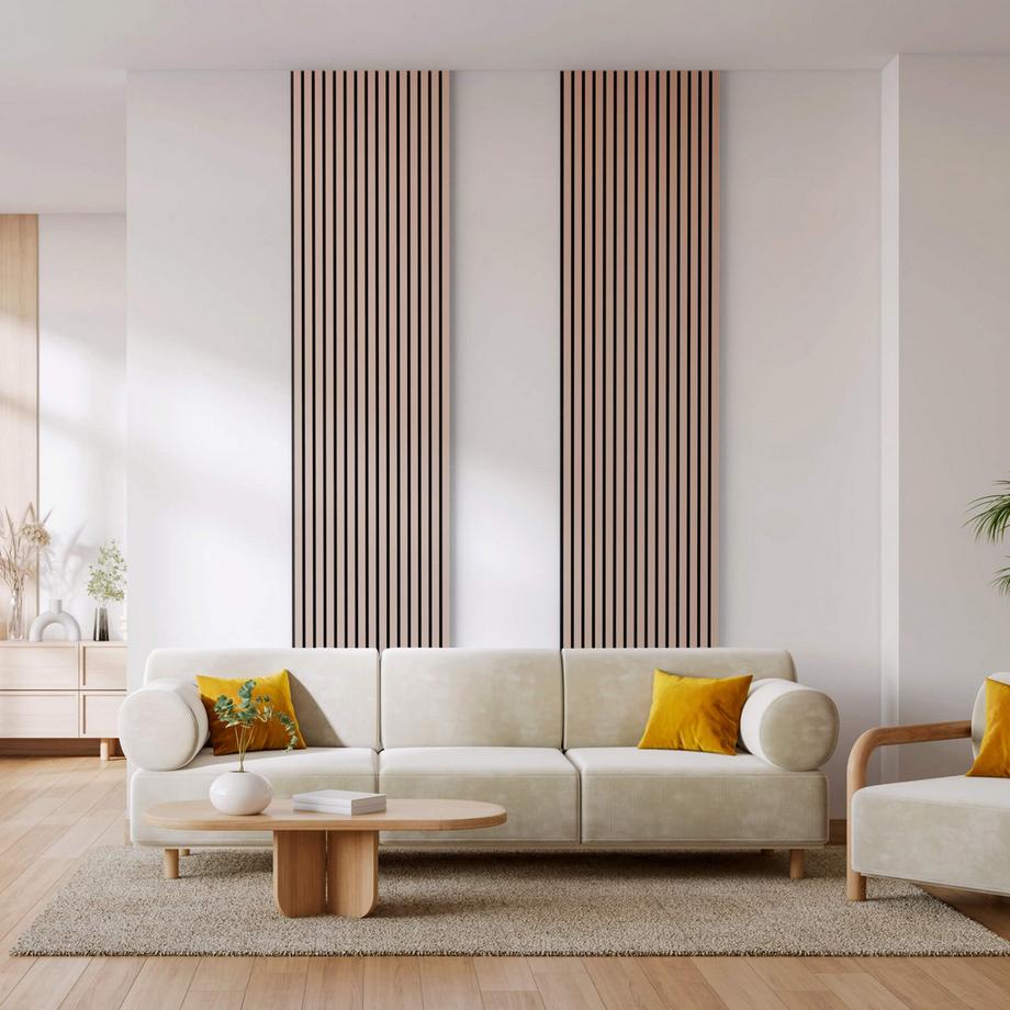 Arebos Panneaux acoustiques, lot de 4 Panneau mural aspect bois  