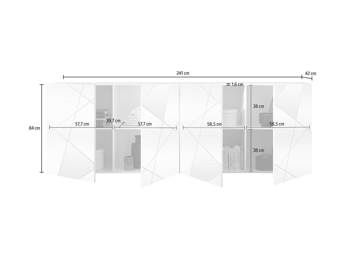 Vente-unique Credenza a 4 ante Bianco laccato CANTIANO  