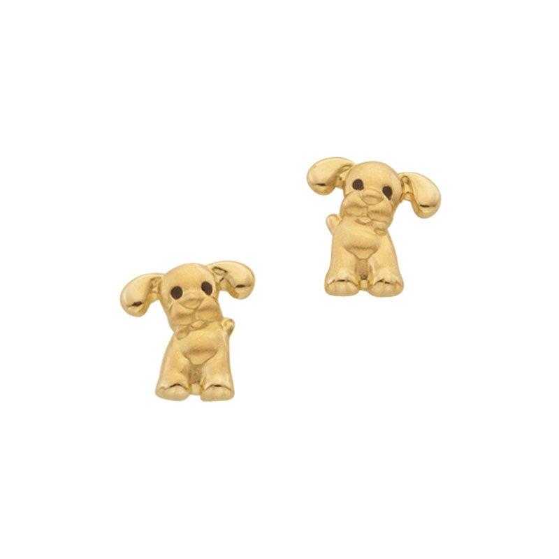 MUAU Schmuck  Clous d'oreilles or jaune 750, 6x6mm 