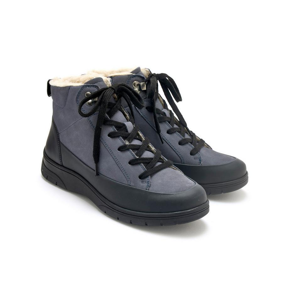 Pédiconfort  bottines fourrées cuir velours et caoutchou 