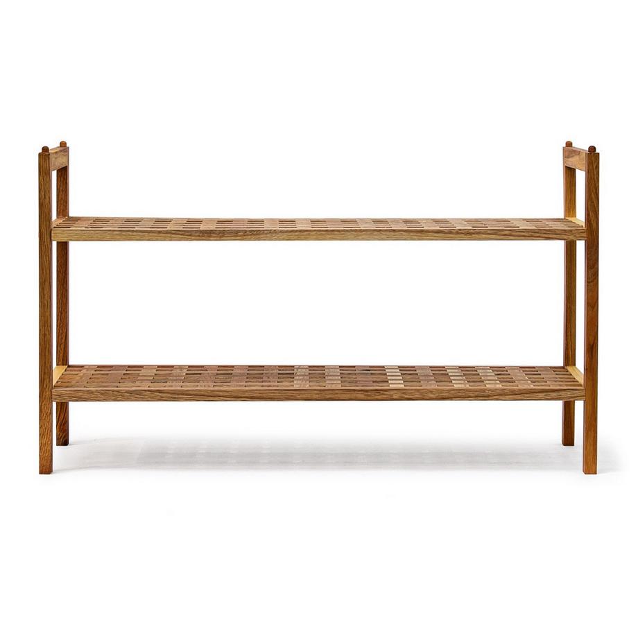 B2X Scaffale portascarpe impilabile in legno di noce  