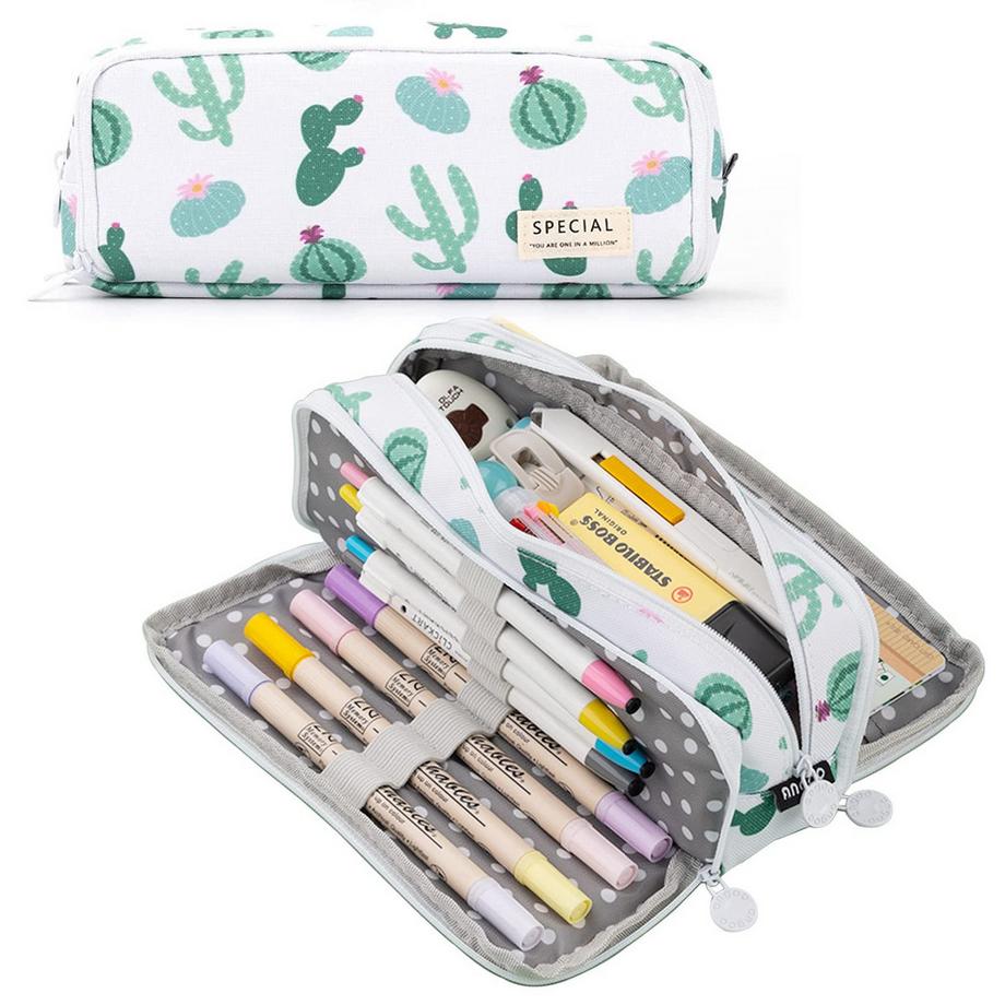 Trousse à crayons Trousse à crayons pour adolescents 3 compartiments, Trousse à crayons de grande capacité pour l'école et le bureau