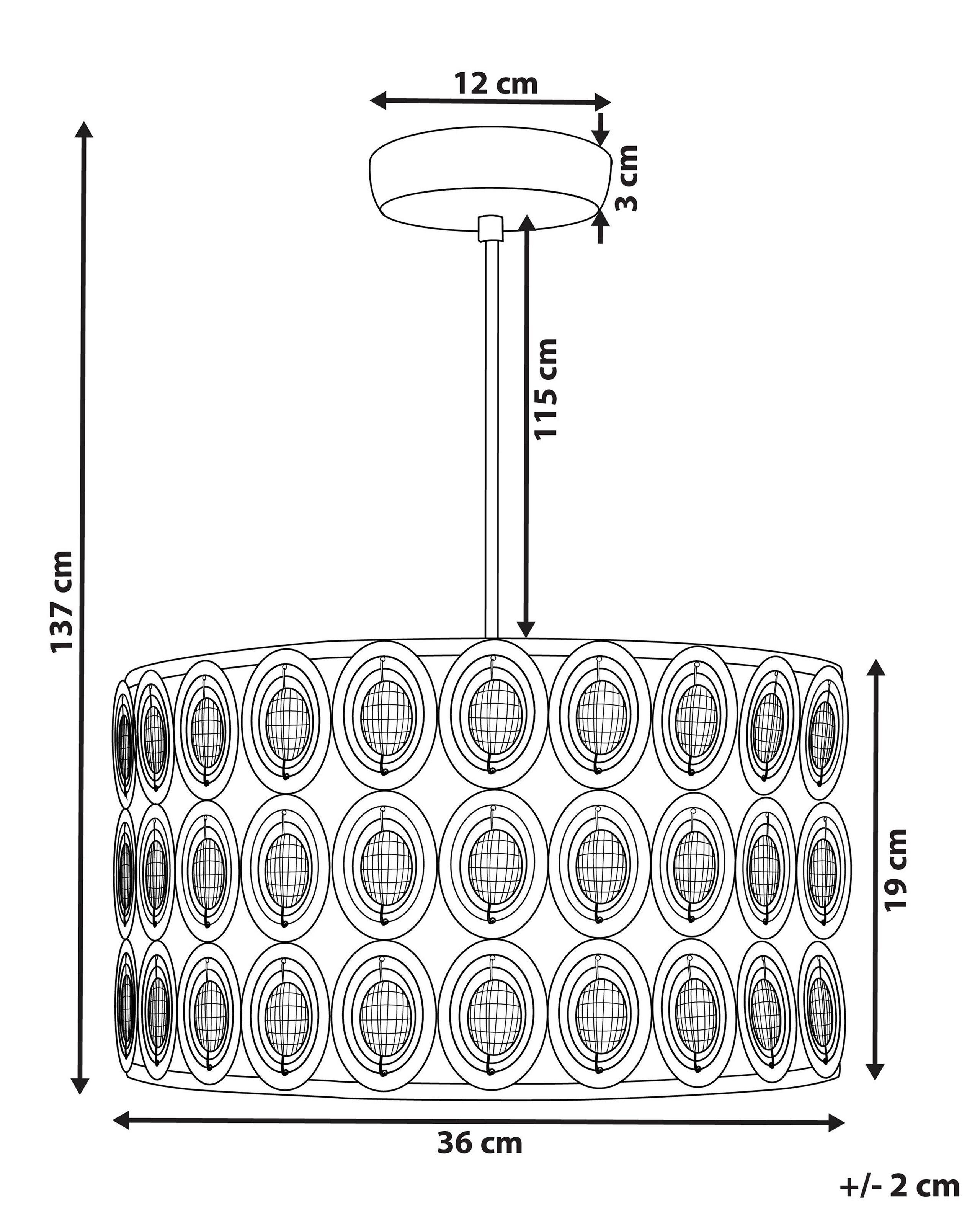 Beliani Lampe suspension en Métal Glamour TENNA  