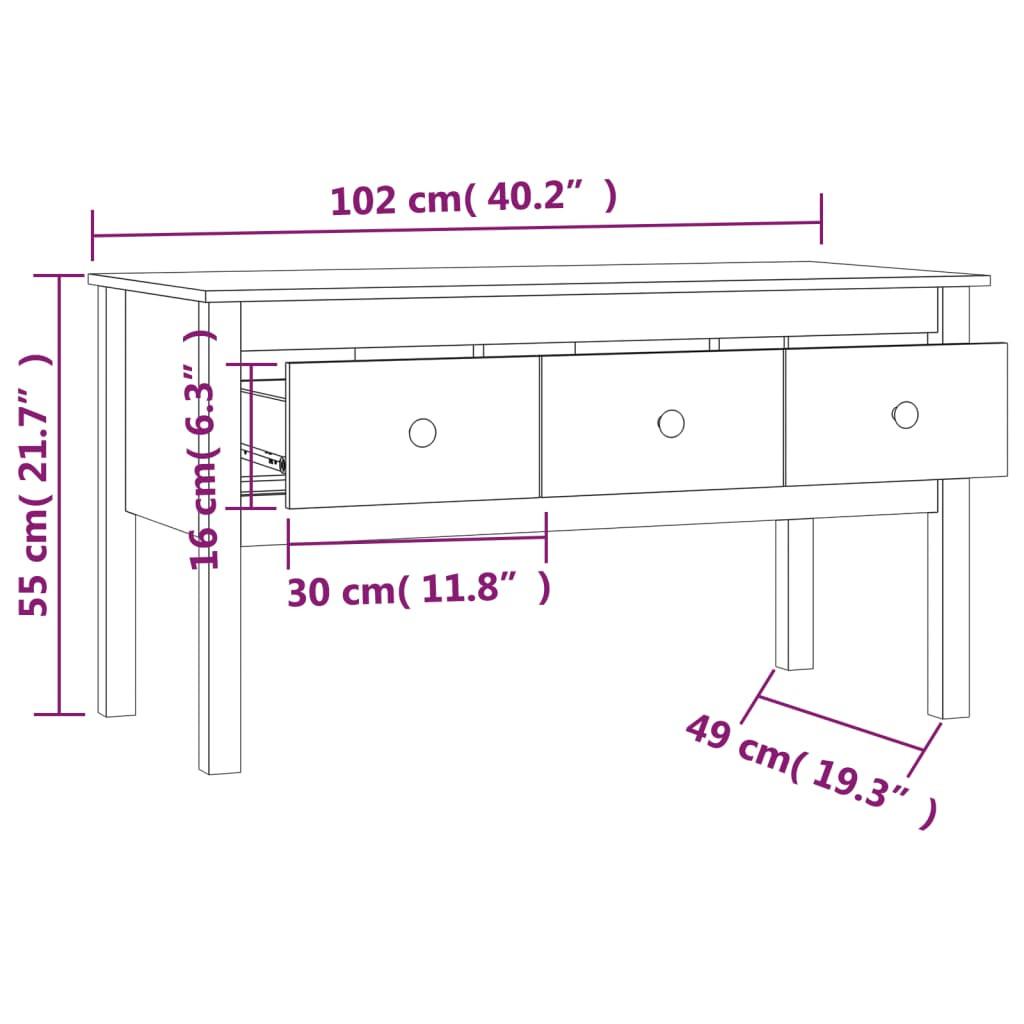 VidaXL tavolino da salotto Legno di pino  