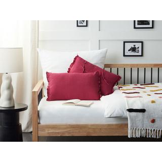 Beliani Dekokissen 2er Set aus Leinen Klassisch SASSAFRAS  