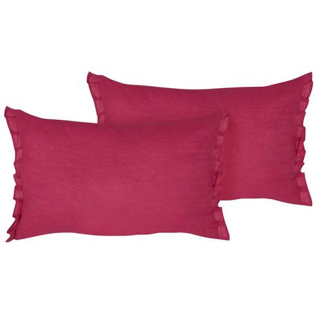 Beliani Dekokissen 2er Set aus Leinen Klassisch SASSAFRAS  