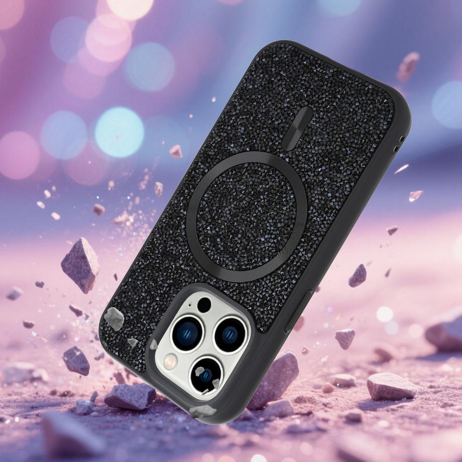 Cadorabo  iPhone 14 PRO MAX Hülle kompatibel mit MagSafe Glitzer Diamant Design 