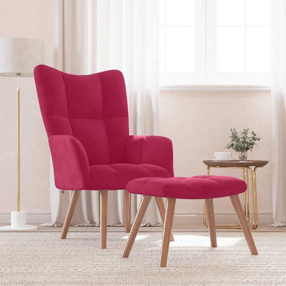VidaXL Relaxsessel mit hocker samt  