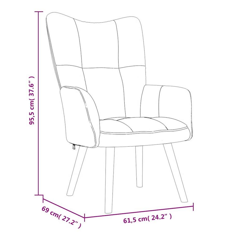 VidaXL Relaxsessel mit hocker samt  