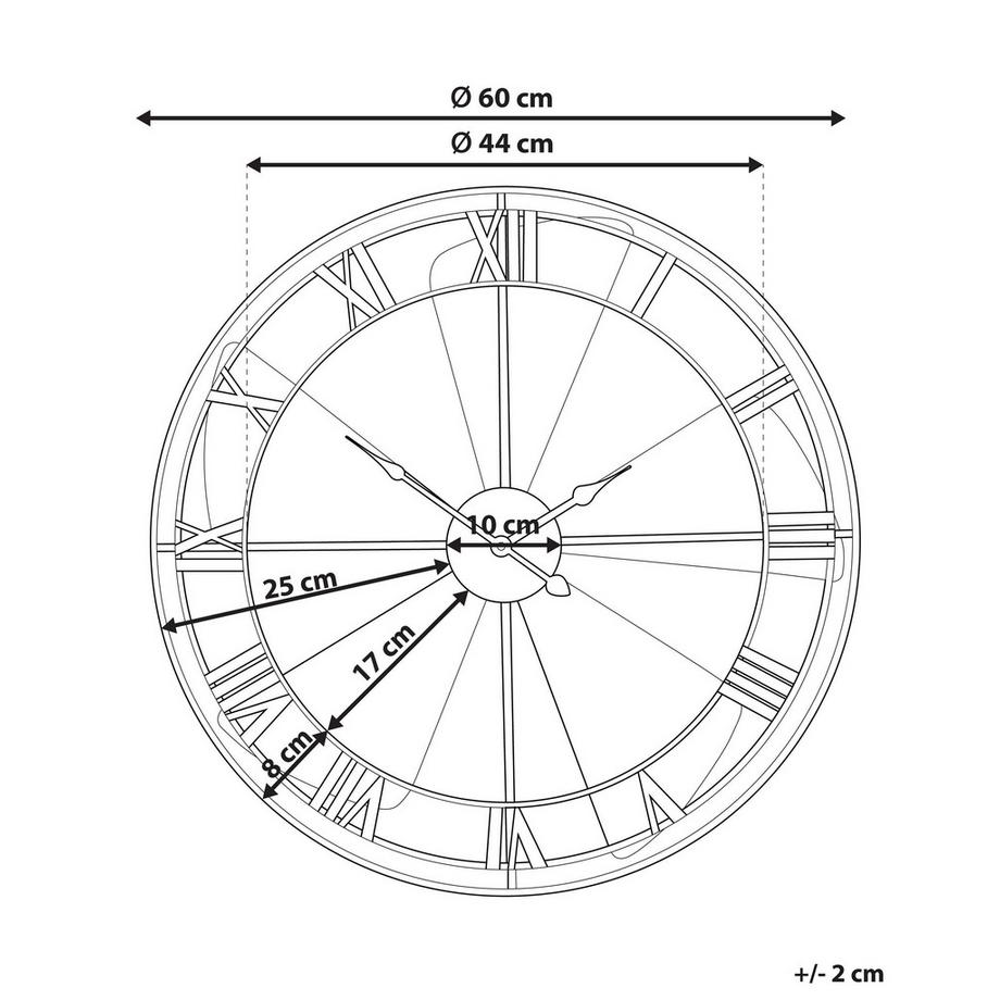Beliani Wanduhr aus Eisen Industriell WIKON  