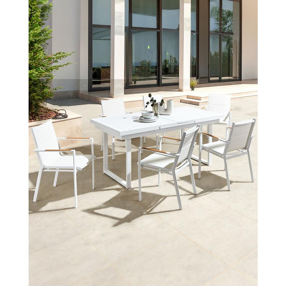 Beliani Gartenstuhl 6er Set aus Aluminium Modern BUSSETO  