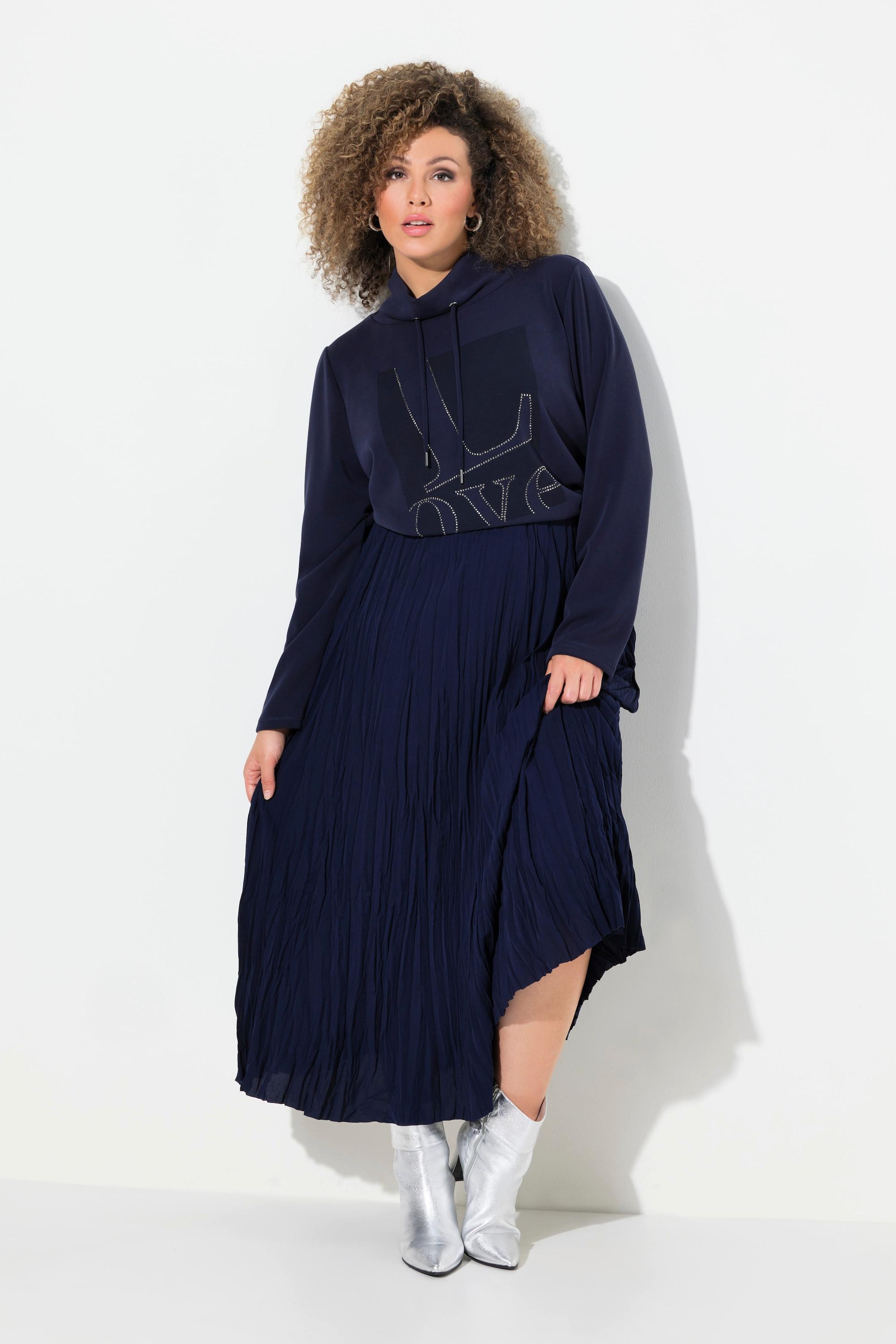 Ulla Popken Gonna svasata effetto crash con elastico in vita  