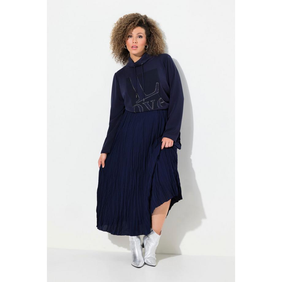 Ulla Popken Gonna svasata effetto stropicciato con elastico in vita  