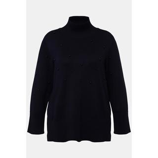 Ulla Popken  Pullover, Perlen, Stehkragen, Langarm 