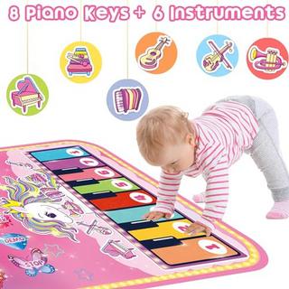 Activity-board  Jouets pour Bébés, Tapis de Musique 2 en 1, Tapis de Piano pour tout-petits, Jouets à tambour 