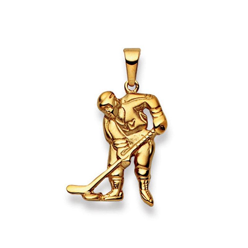 MUAU Schmuck  Pendentif hockey sur glace or jaune 750, 28x17mm 