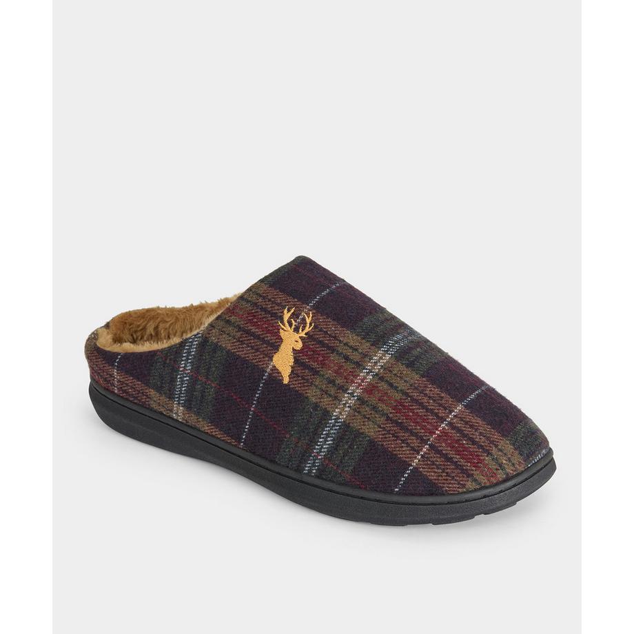 Joe Browns Karierte Hausschuhe mit Fellfutter  