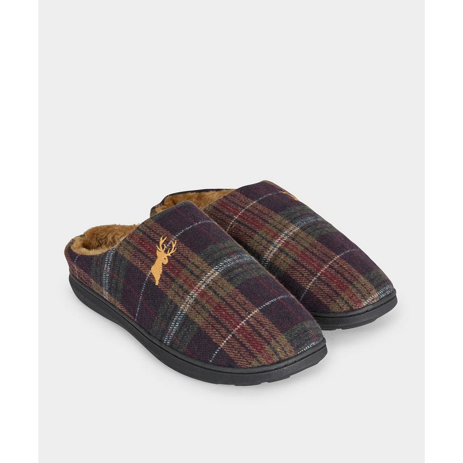 Joe Browns Karierte Hausschuhe mit Fellfutter  