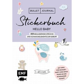Livre cartonné Edition Michael Fischer Bullet Journal – Stickerbuch Hello Baby: 650 bezaubernde Sprüche und Schmuckelemente zur Geburt 
