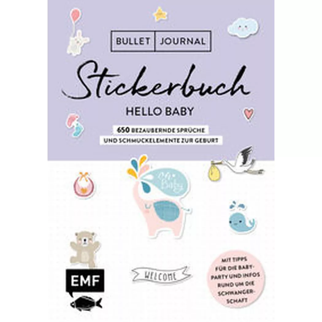 EMF Edition Michael Fischer - Bullet Journal - Stickerbuch Hello Baby: 650 bezaubernde Sprüche und Schmuckelemente zur Geburt, Multicolor