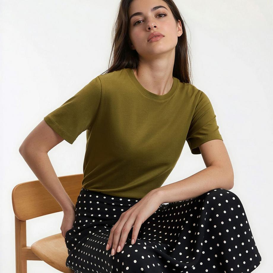 T-Shirt mit rundem Ausschnitt und kurzen Ärmeln