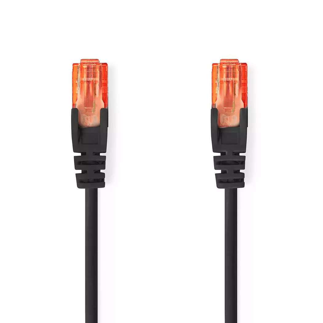 Nedis – CAT6 Netzwerkkabel | RJ45 Stecker U/UTP 15,0 m Rund PVC Schwarz Etikett, One Size