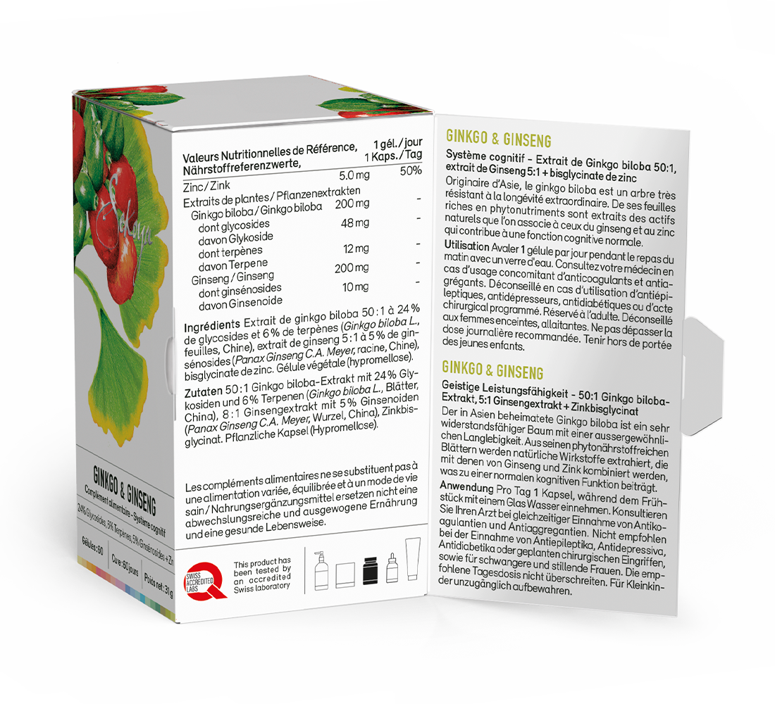 Sekoya Swiss  Ginkgo & Ginseng | Für das Gedächtnis 