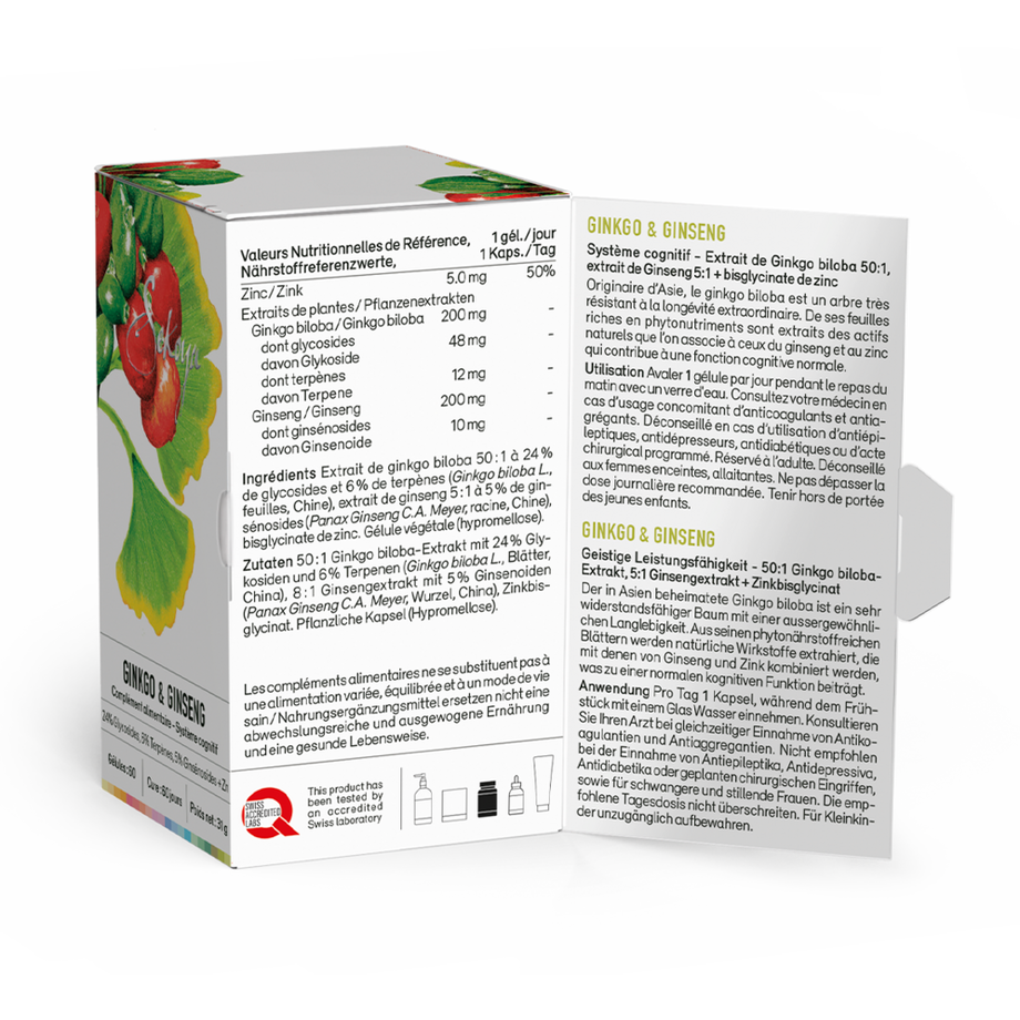 Sekoya Swiss  Ginkgo & Ginseng | Pour la mémoire 