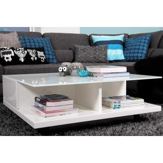 mutoni Couchtisch 100x100x36cm 2 Schubladen weiss  