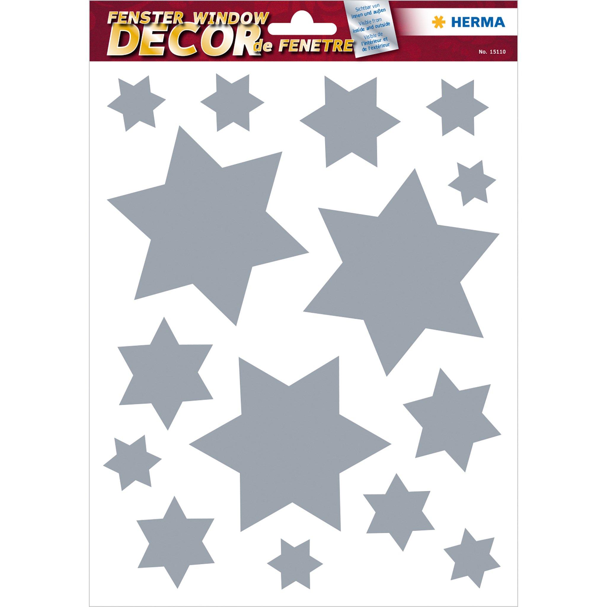 HERMA  HERMA 15110 autocollant décoratif Pellicule Argent Amovible 15 pièce(s) 