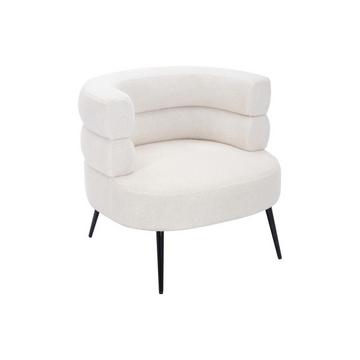 Fauteuil en tissu bouclette blanc CAMEDO