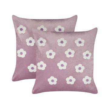 Lot de 2 coussins en Velours Moderne ECHINACEA