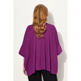 Ulla Popken  Maglia dal taglio oversize con effetto glitter, collo dolcevita e mezze maniche 