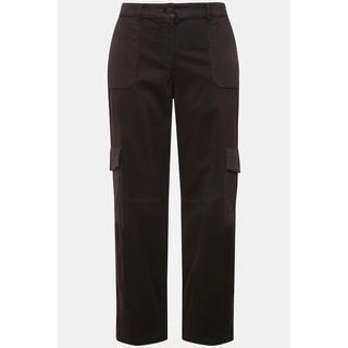 Ulla Popken  Pantalon cargo en coton bio. Jambe ballon et taille confortable. 