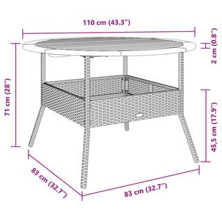 VidaXL tavolo da giardino Polirattan  