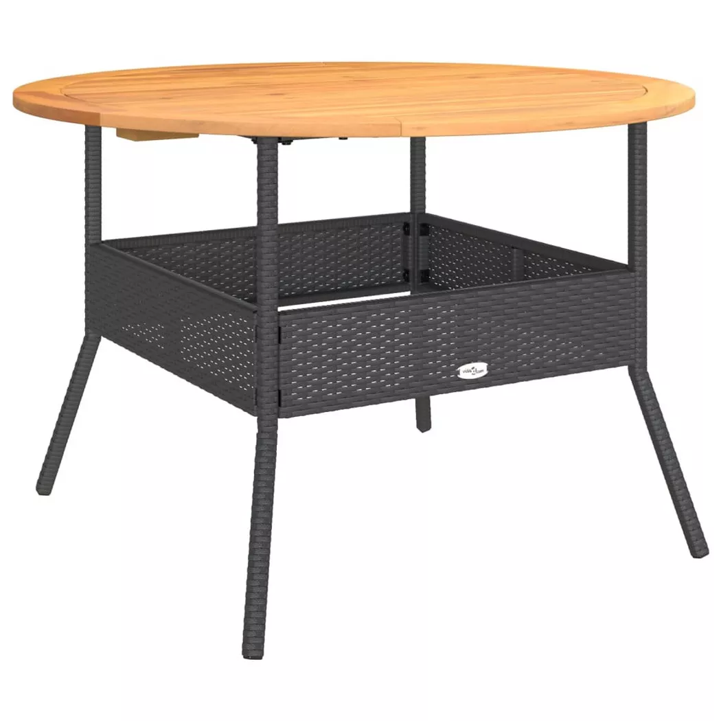 VidaXL - Table de jardin rotin synthétique, One Size, Noir