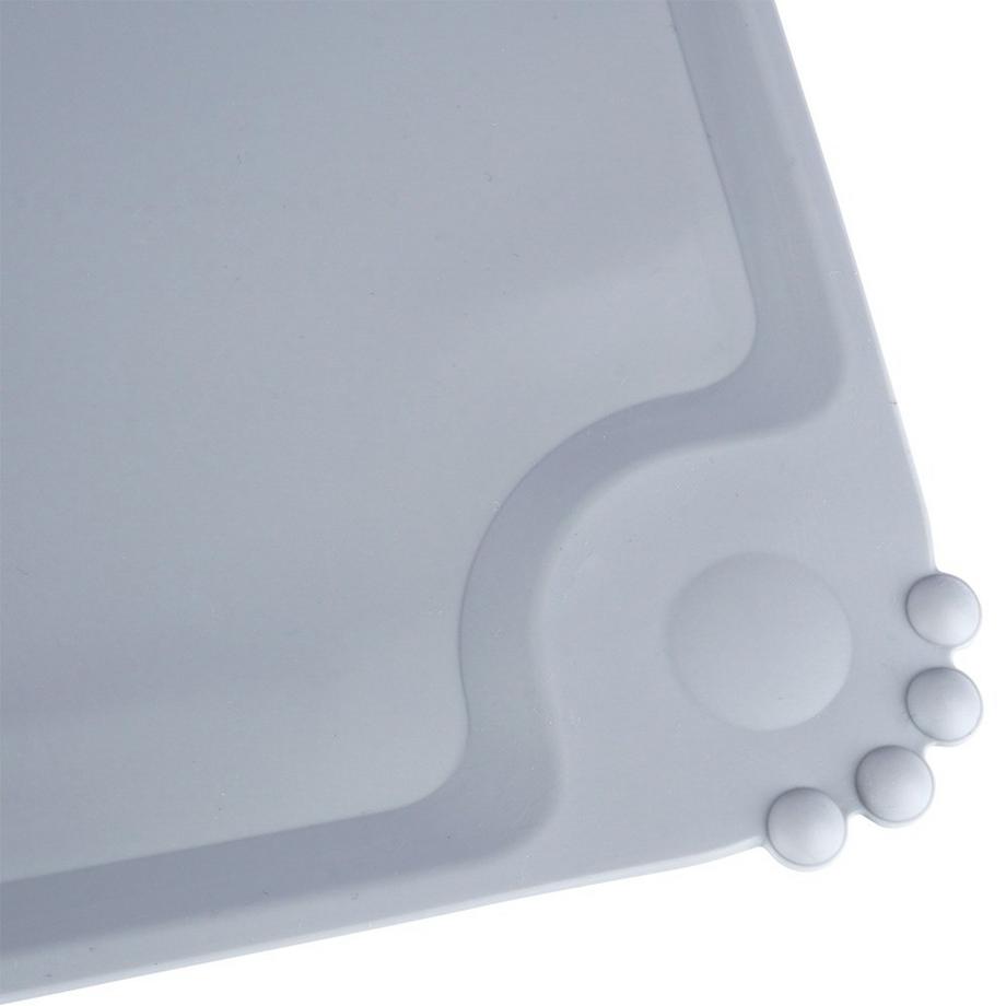 B2X  Tapis en silicone pratique pour gamelles pour chiens en gris 