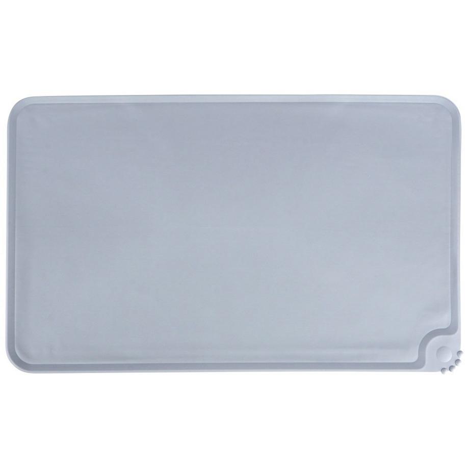B2X  Tapis en silicone pratique pour gamelles pour chiens en gris 