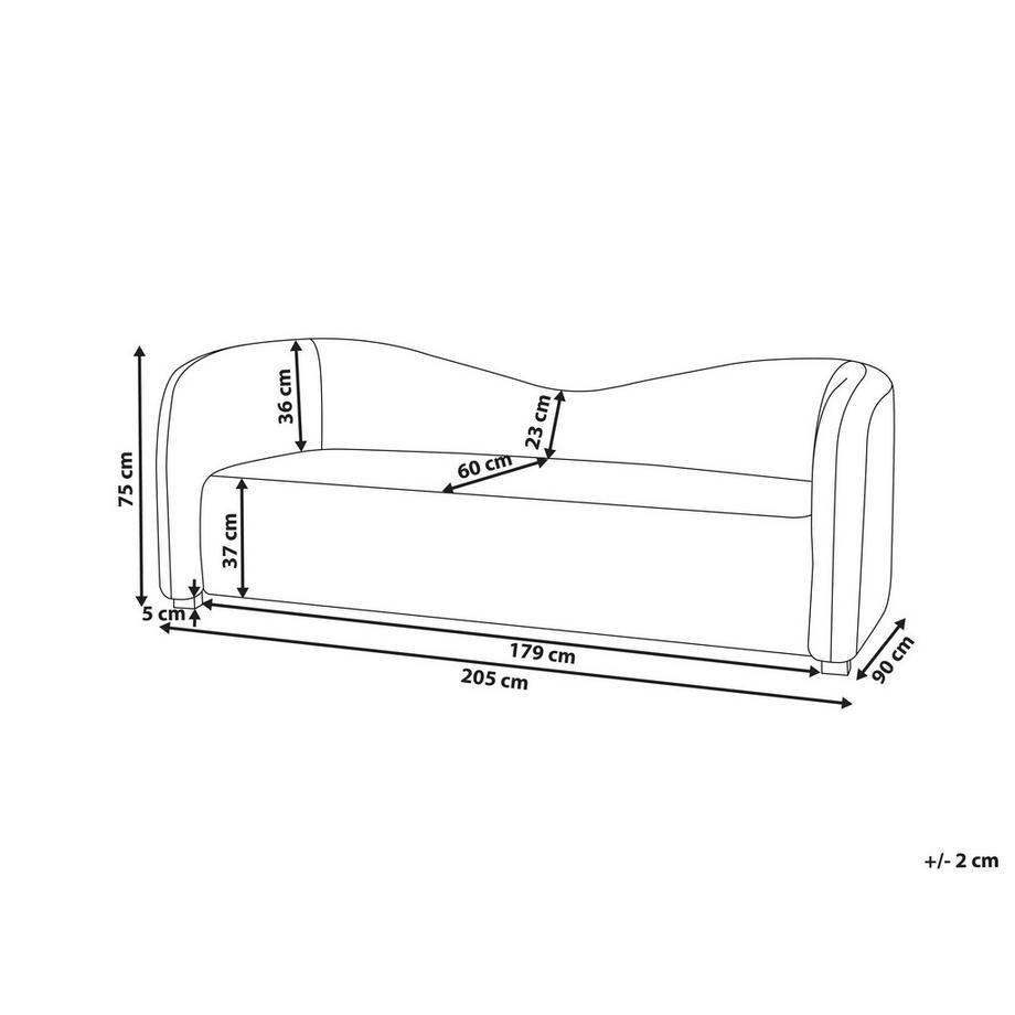 Beliani Canapé 3 places en Velours Moderne VELTADA  