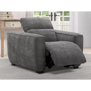 Maison Céphy Fauteuil relax électrique en tissu gris LAGUNDI  