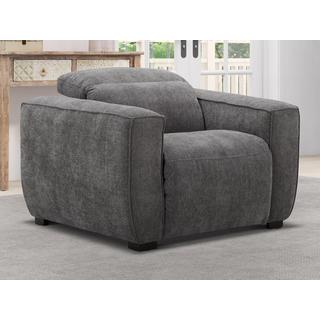 Maison Céphy Fauteuil relax électrique en tissu gris LAGUNDI  