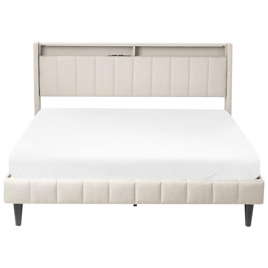 Beliani Letto con LED en Tessuto  BEAULIEU  