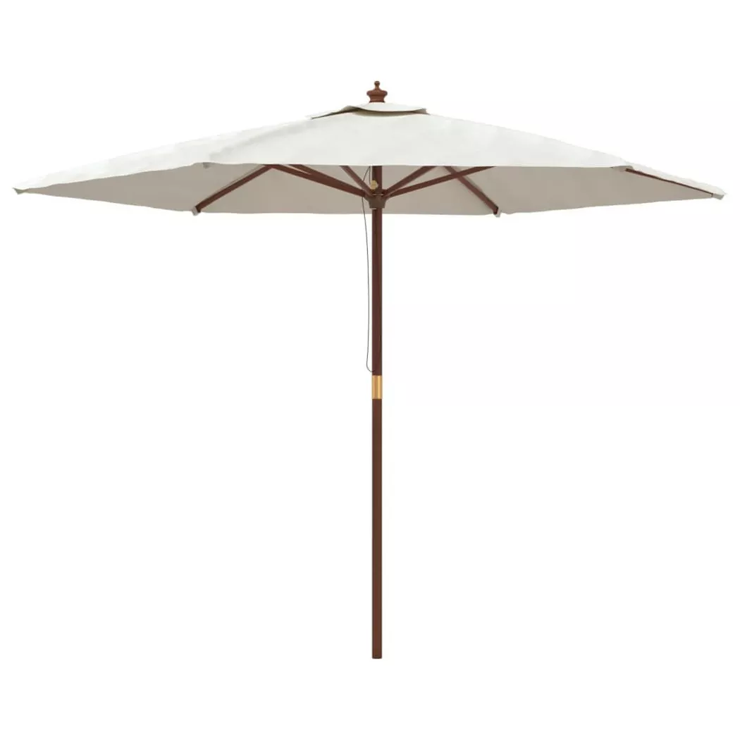 vidaXL Parasol de jardin avec mât en bois sable 299x240 cm
