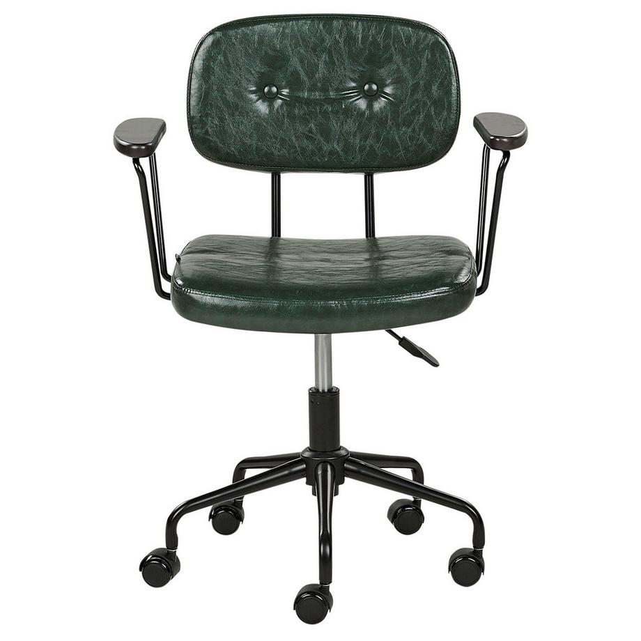 Beliani Chaise de bureau en Cuir PU Rétro ALGERITA  
