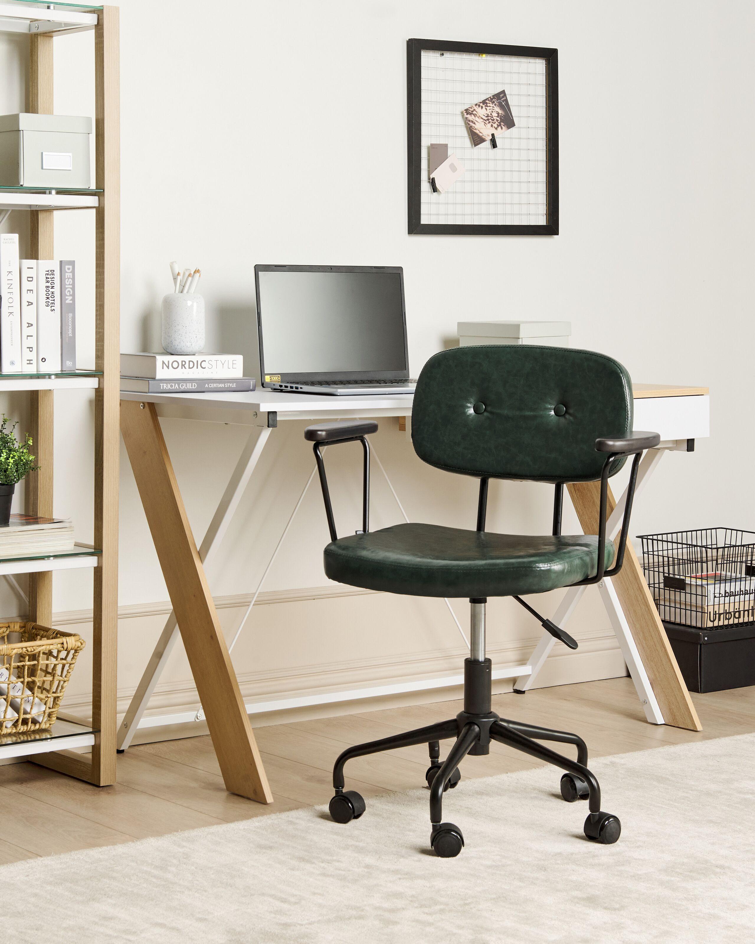 Beliani Chaise de bureau en Cuir PU Rétro ALGERITA  